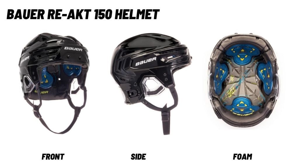 picture of all angles of the bauer reakt 150 hockey helmet.