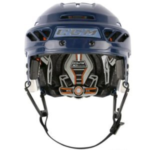 picture of ccm fitlite 3ds helmet front view (blue)